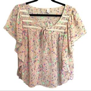 Y2k Old Navy Sheer Floral Blouse Size Medium